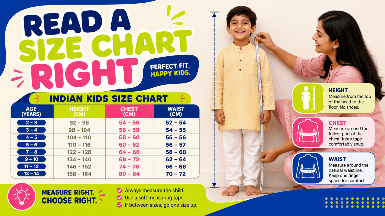 Kids Clothing Size Chart India: How to Read One Correctly - A Tiny Bee