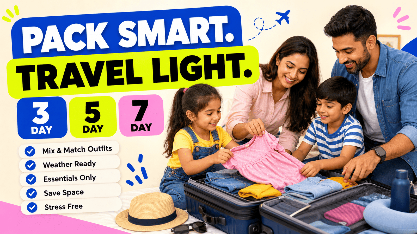 Kids Vacation Clothing Checklist for 3, 5 and 7 Days - A Tiny Bee