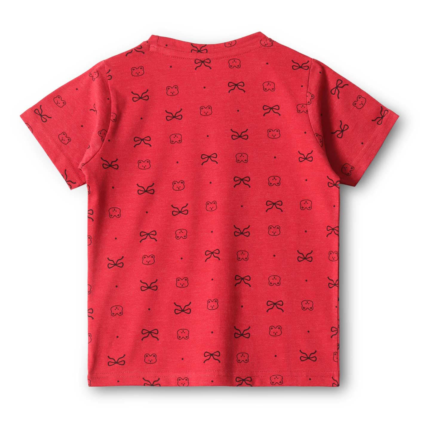 Red Dear Shorts Set