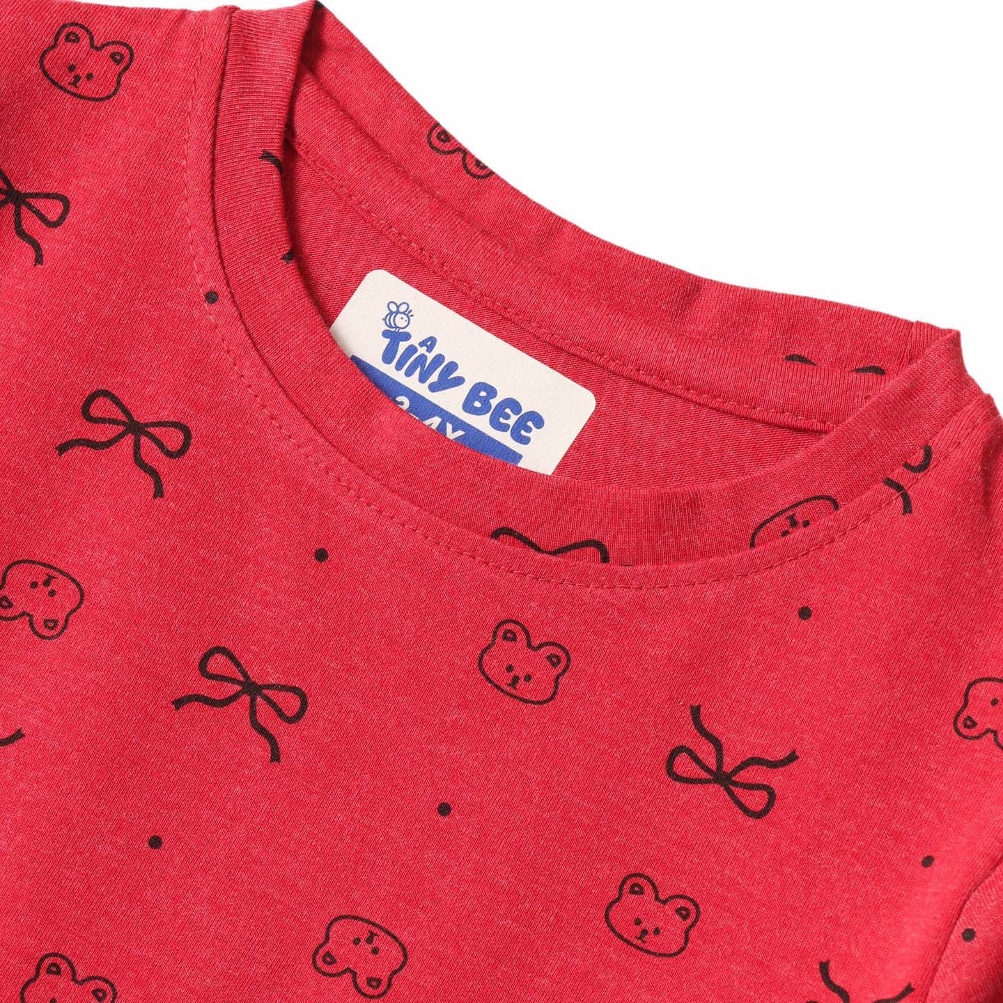 Red Dear Shorts Set