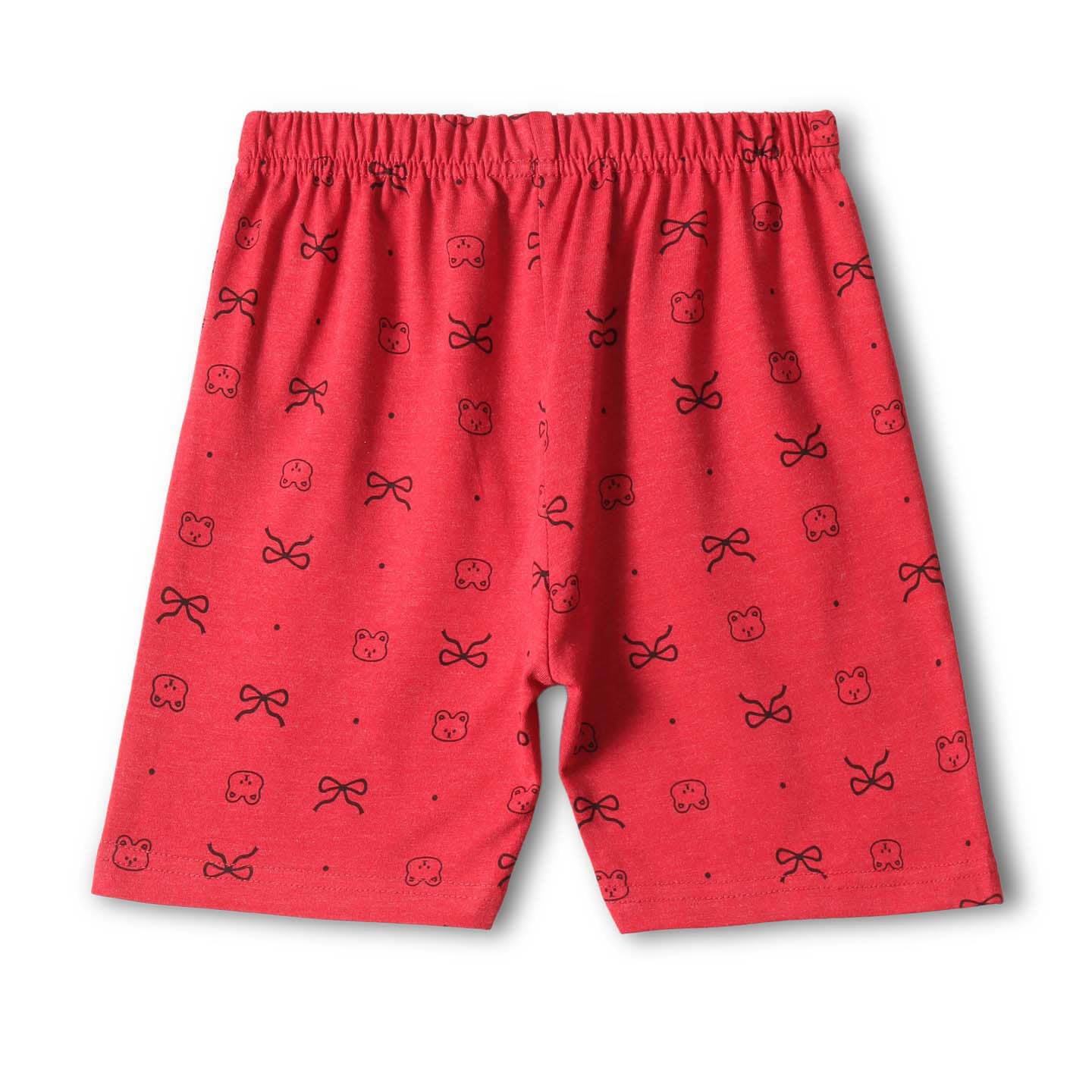 Red Dear Shorts Set