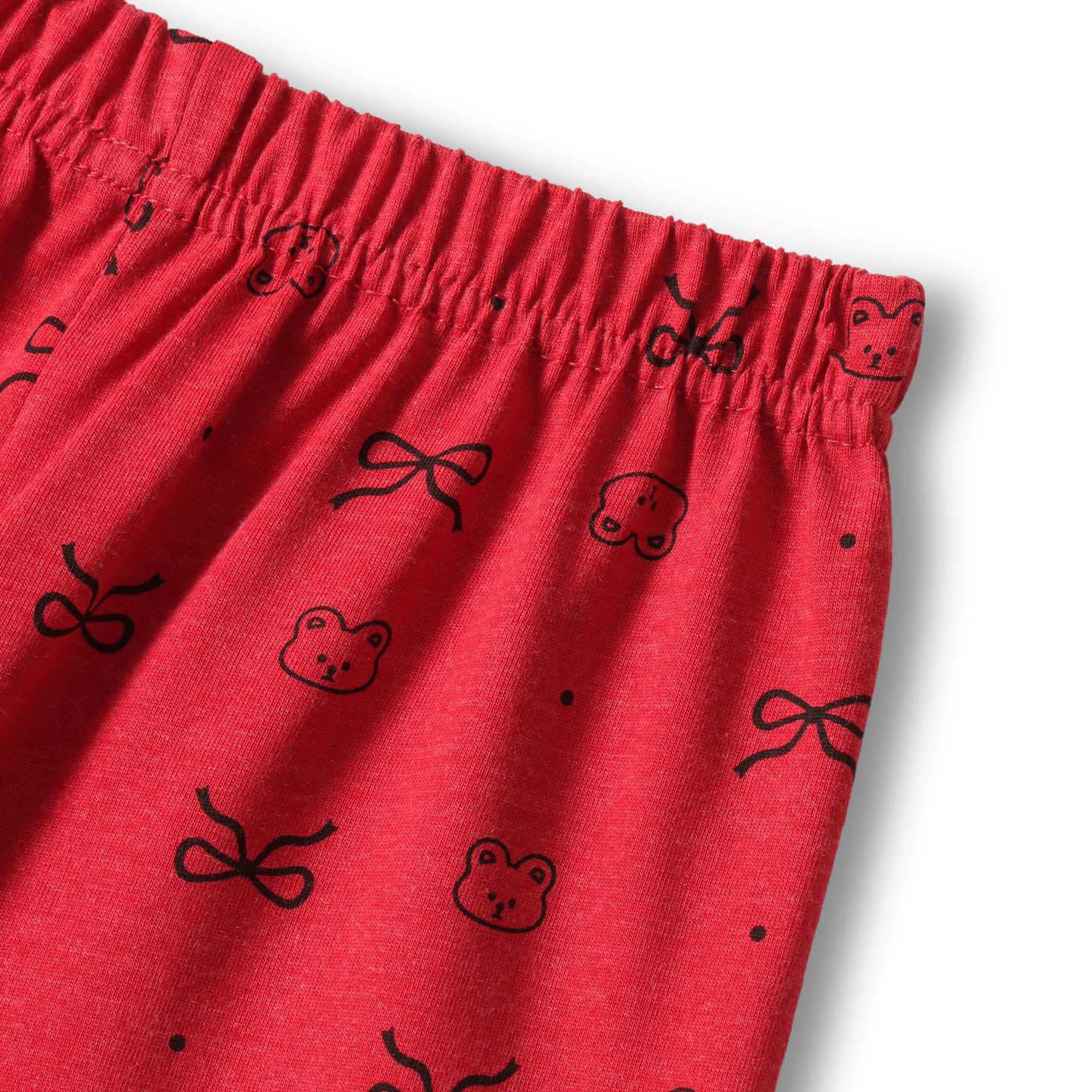 Red Dear Shorts Set