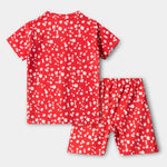 Red Flower Shorts Set