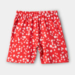 Red Flower Shorts Set