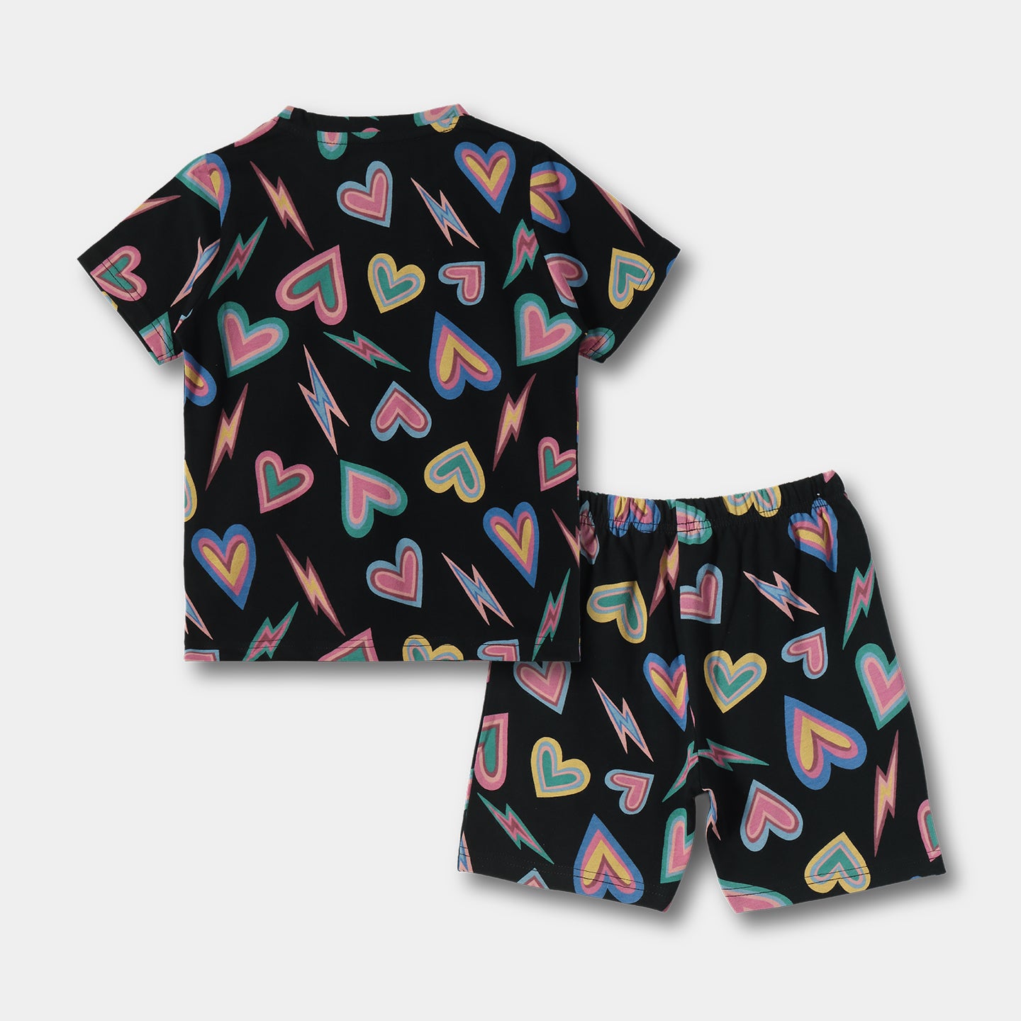 Black Heart Shorts Set