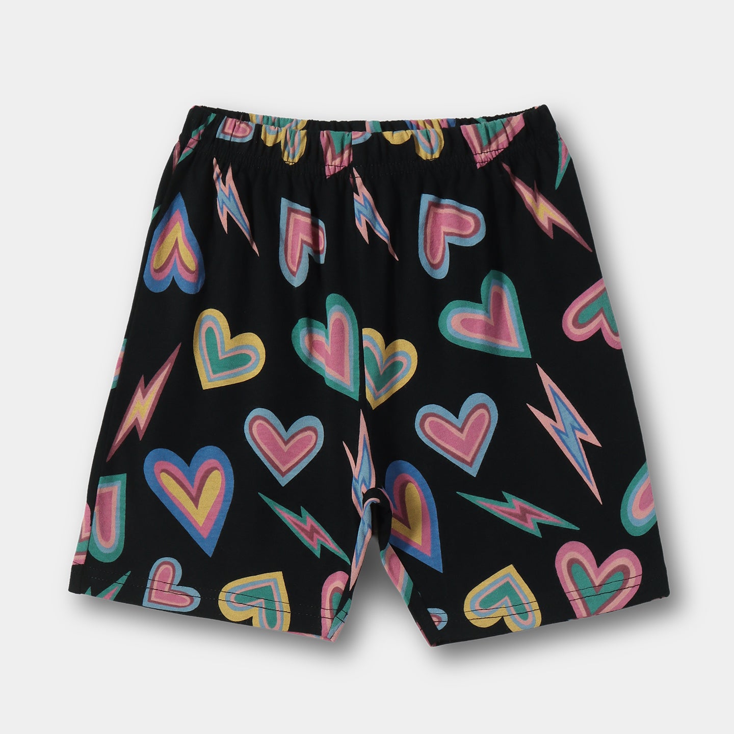 Black Heart Shorts Set