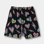 Black Heart Shorts Set