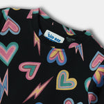 Black Heart Shorts Set