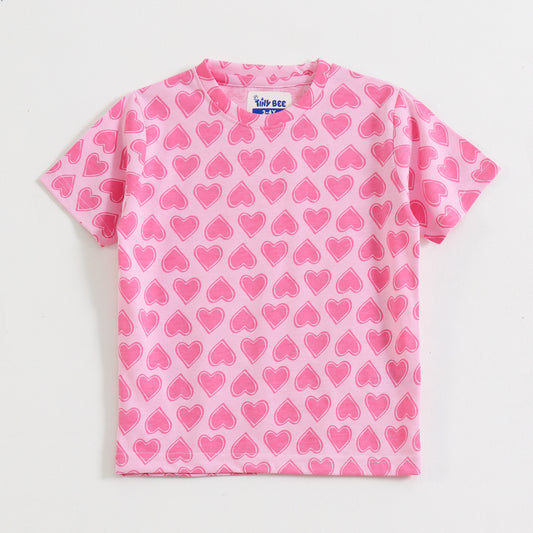 Pink Hearts Shorts Set (Unisex)