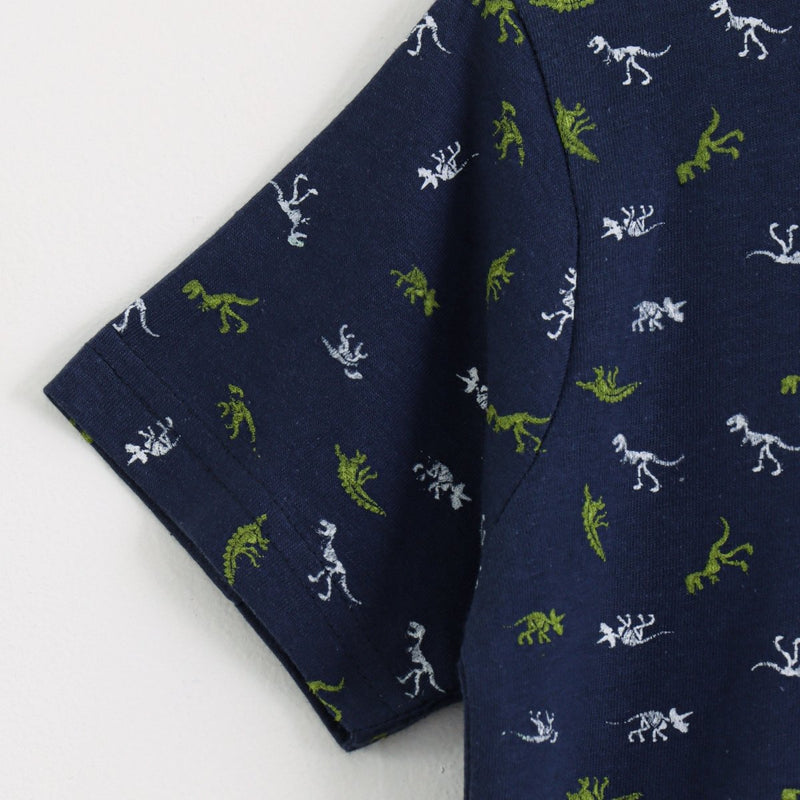 Little Dino Shorts Set side view — unisex kids 1-7y | A Tiny Bee