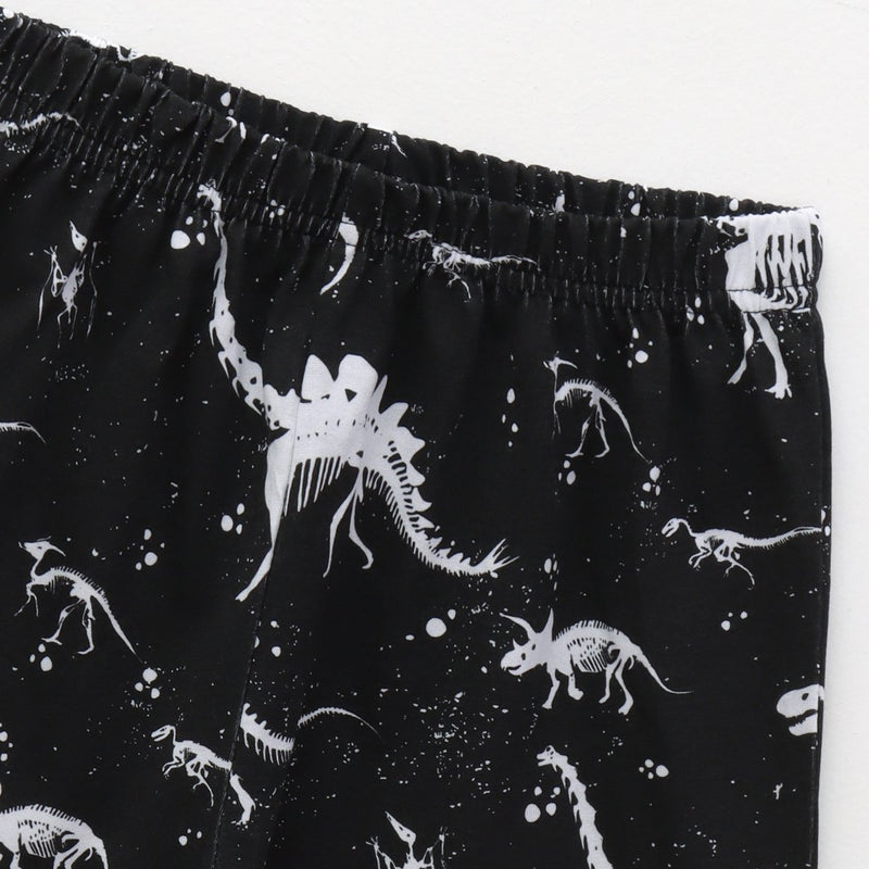 Midnight Dino Shorts Set side view — unisex kids 1-7y | A Tiny Bee