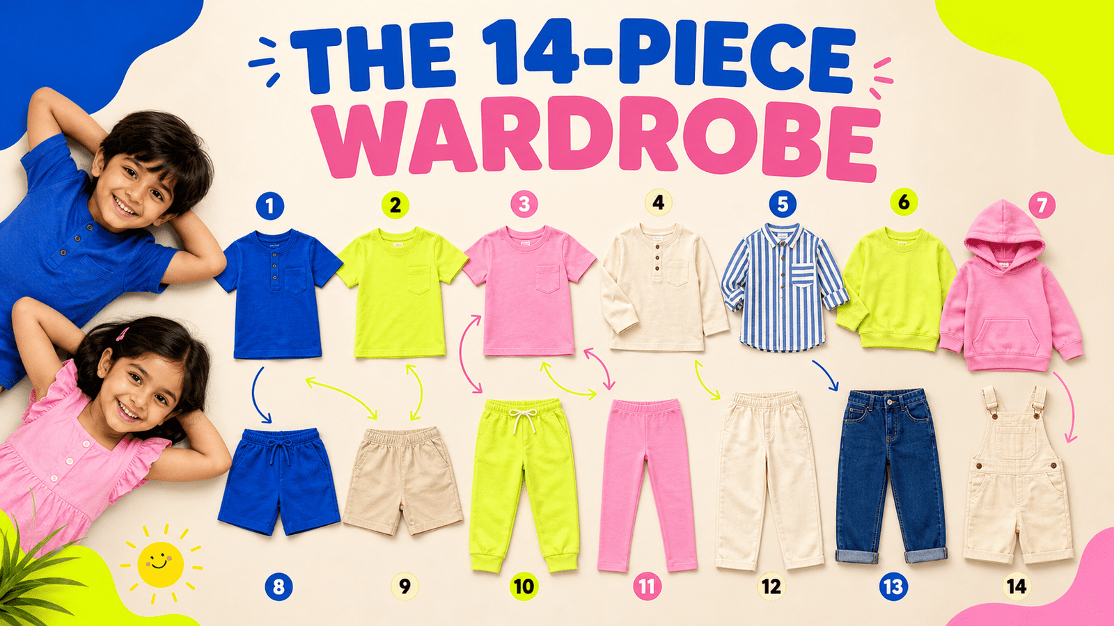 A 14-Piece Kids Capsule Wardrobe for Indian Weather - A Tiny Bee