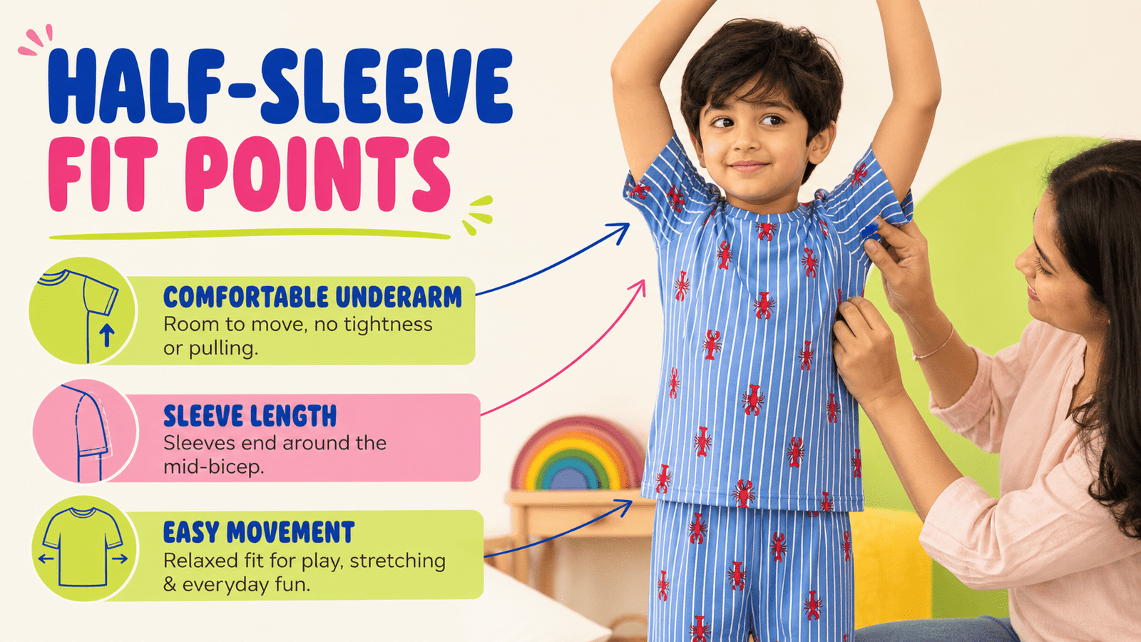 Half Sleeve Night Suit for Kids: A Fit-Point Guide - A Tiny Bee