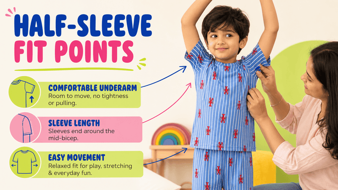 Half Sleeve Night Suit for Kids: A Fit-Point Guide - A Tiny Bee