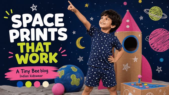Space-Print Clothes for Kids: Stars, Planets and Smart Checks - A Tiny Bee