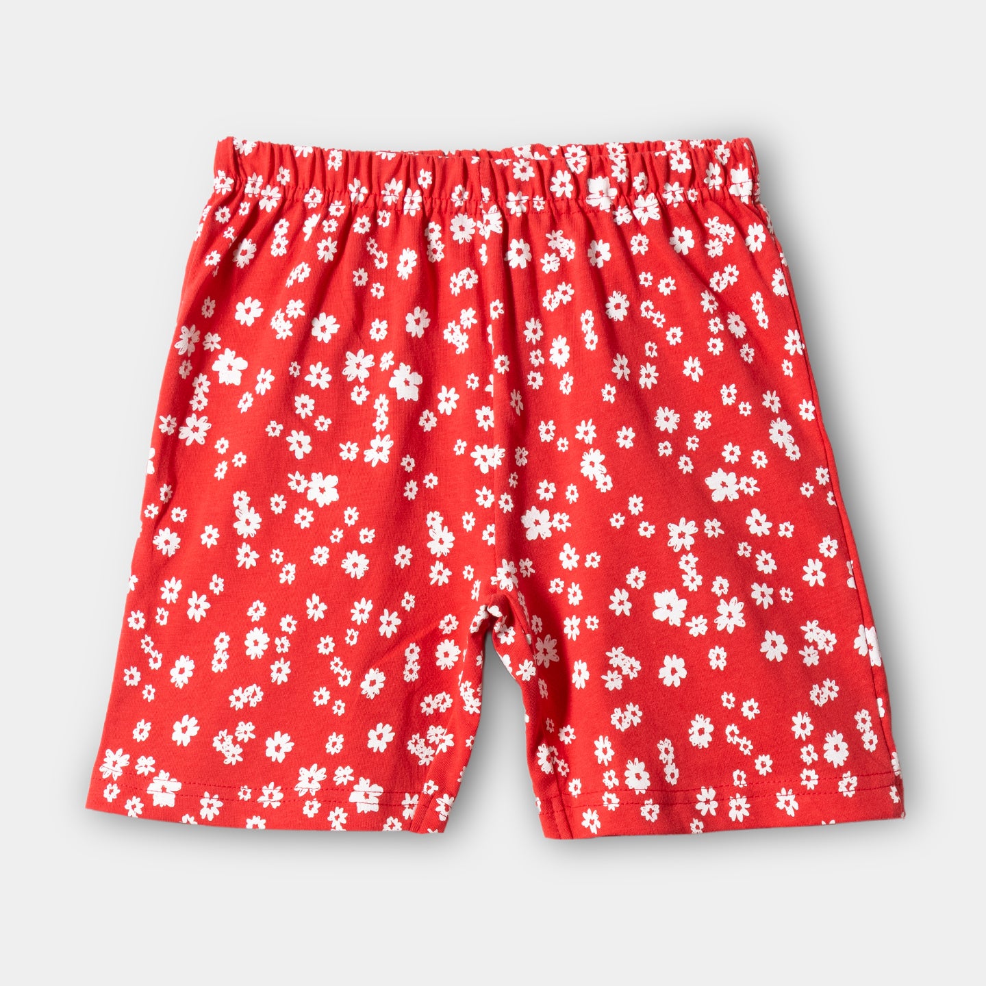 Red Flower Shorts Set