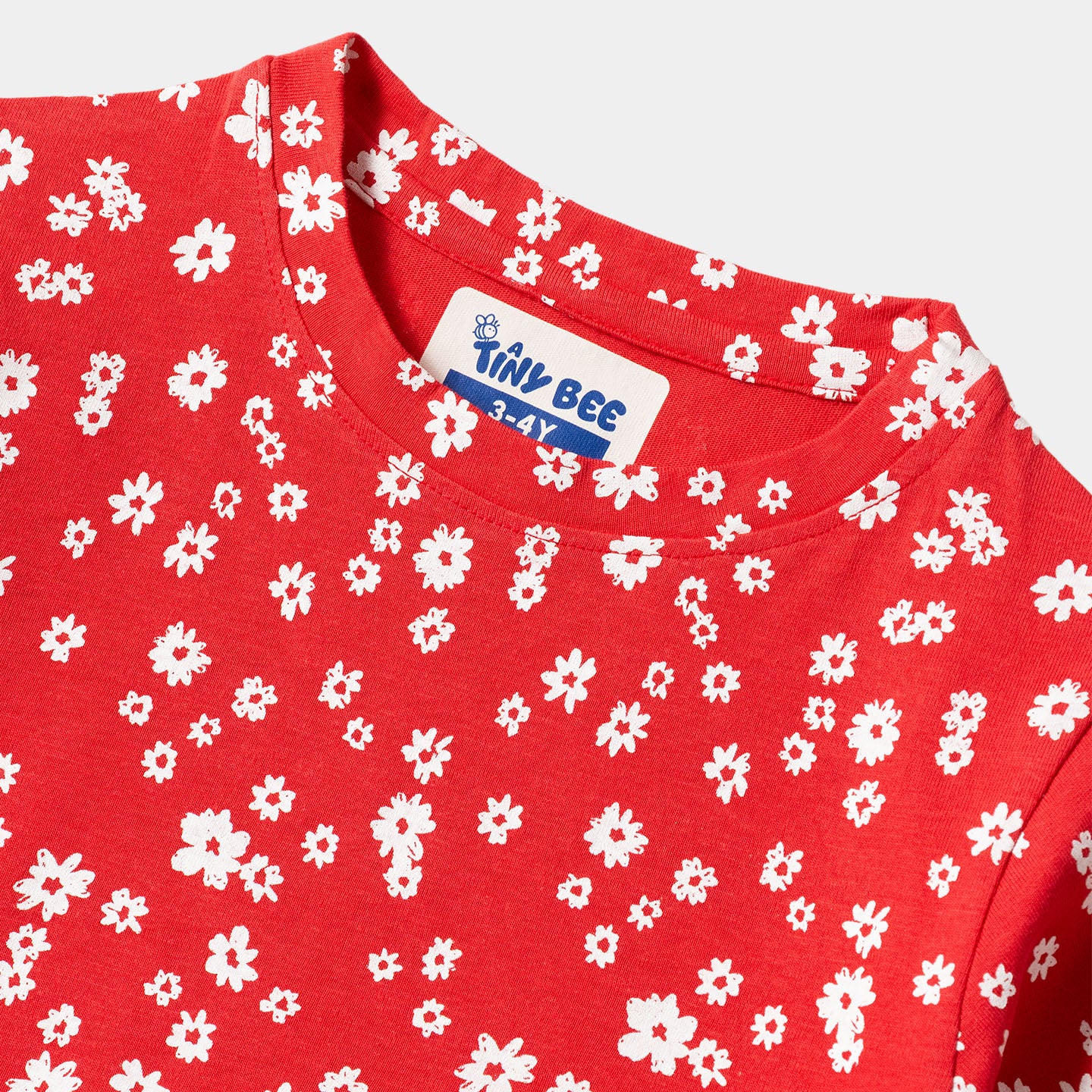 Red Flower Shorts Set