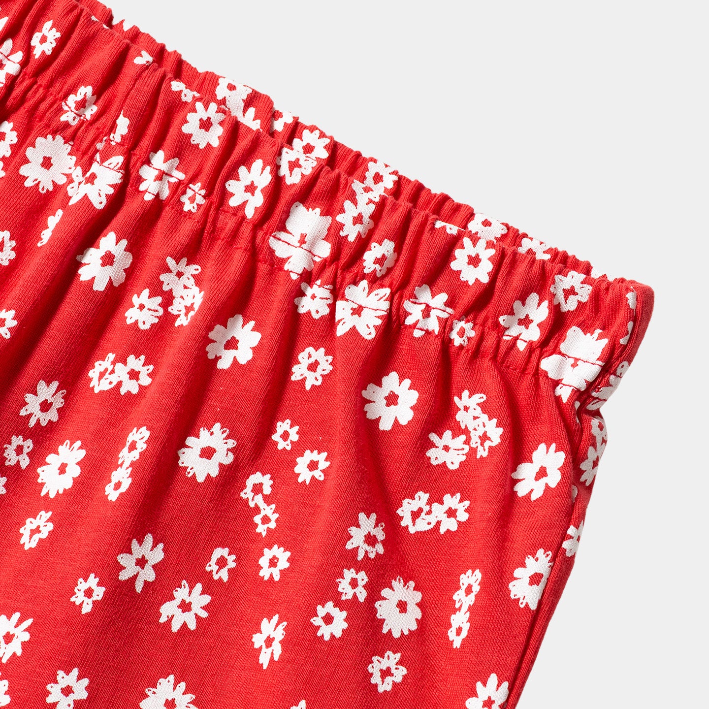 Red Flower Shorts Set