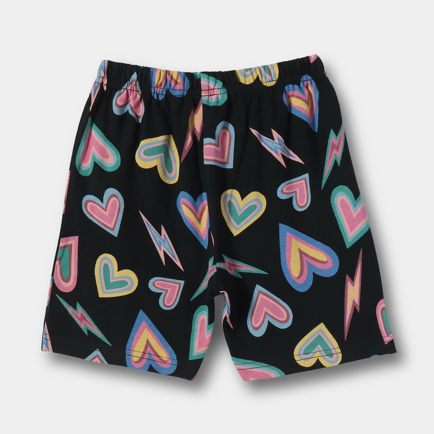 Black Heart Shorts Set