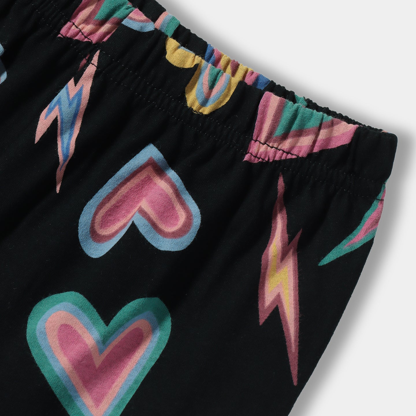 Black Heart Shorts Set