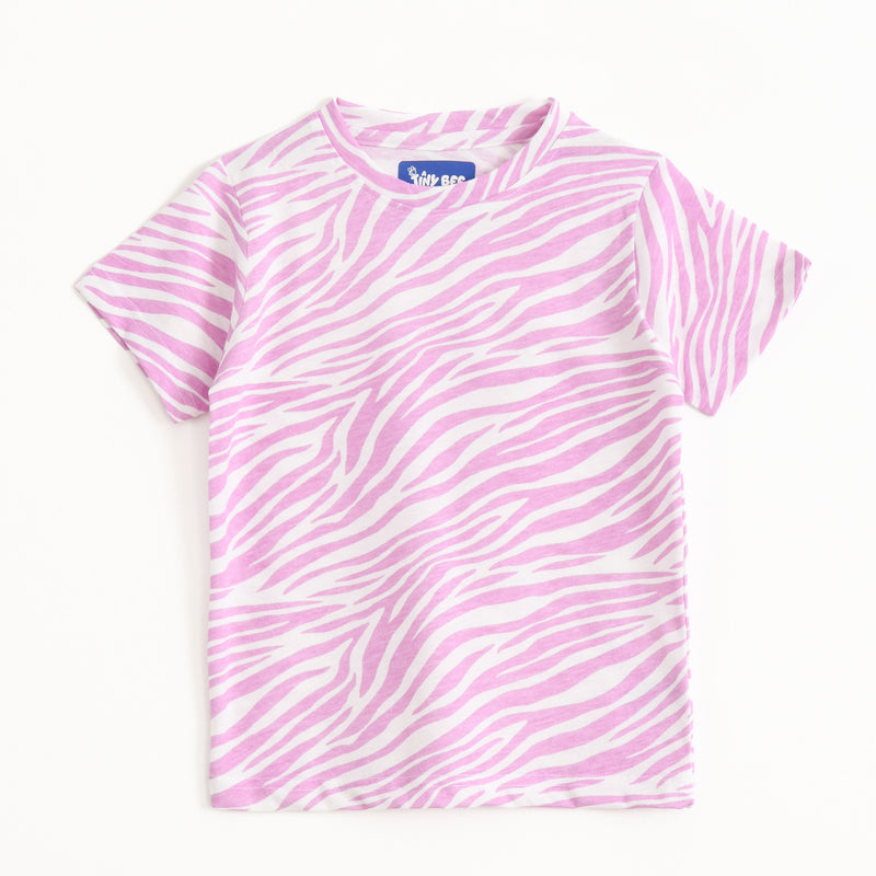 Pink Zebra Shorts Set (Unisex) cotton kids shorts set - image 3