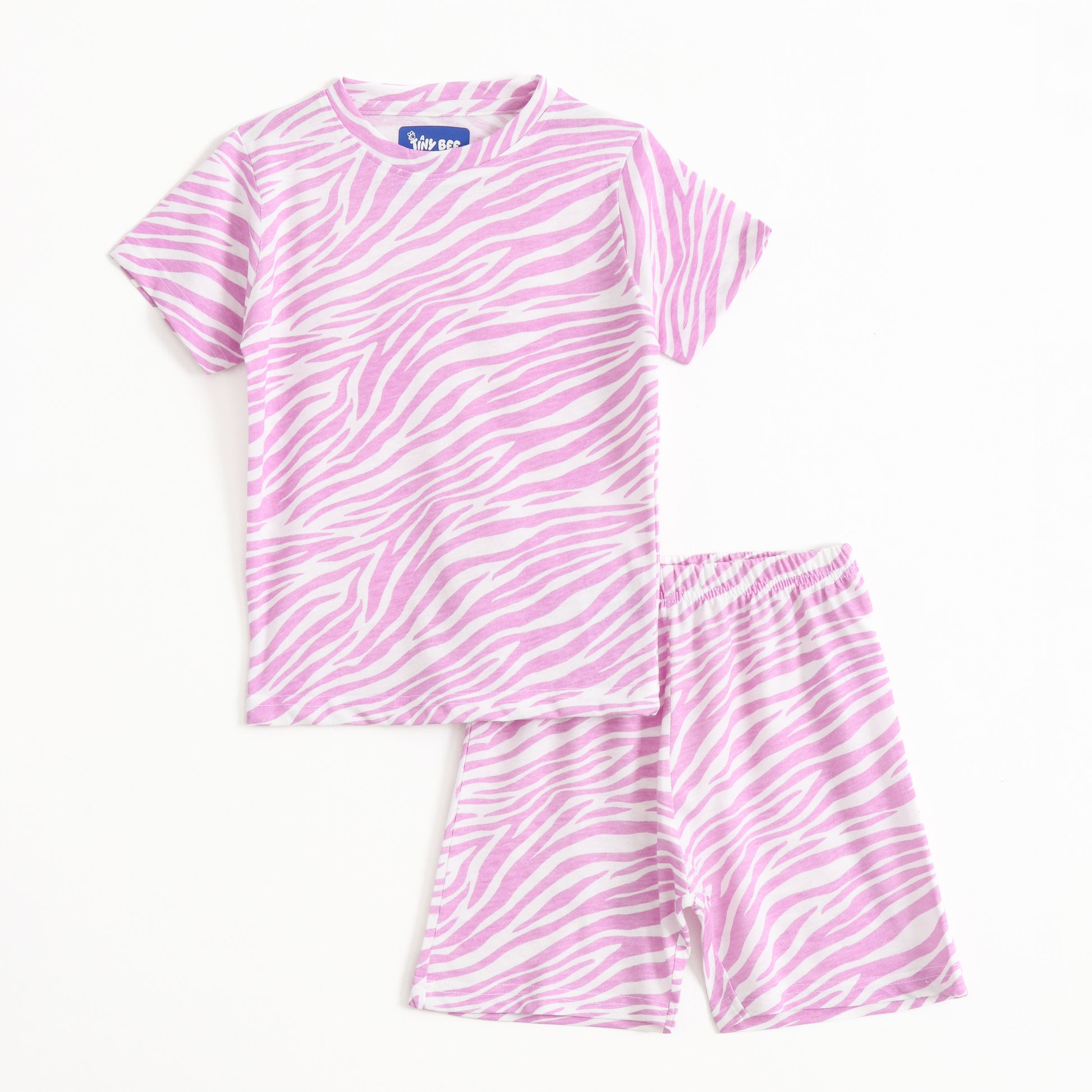 Pink Zebra Shorts Set (Unisex) cotton kids shorts set - image 1