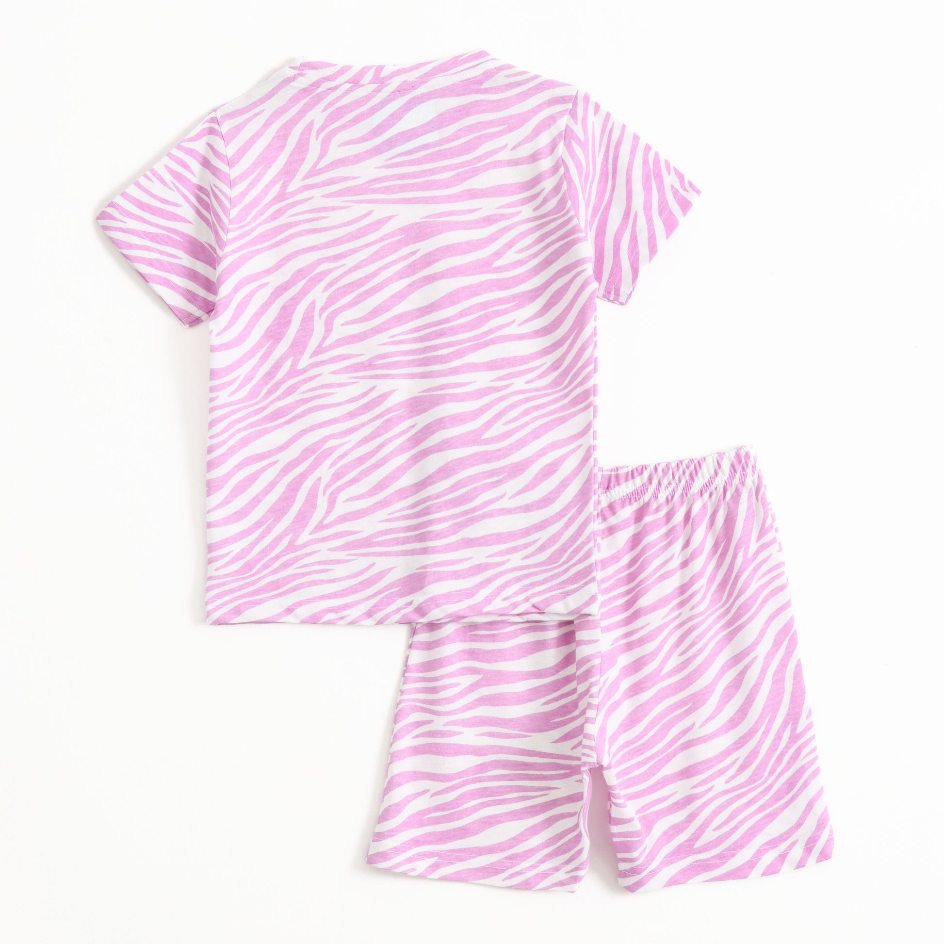 Pink Zebra Shorts Set (Unisex) cotton kids shorts set - image 2