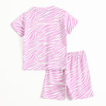 Pink Zebra Shorts Set (Unisex) cotton kids shorts set - image 2