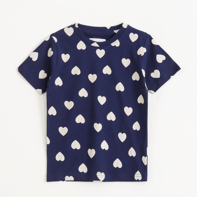Navy Heart Pop Shorts Set (Unisex) cotton kids shorts set - image 3