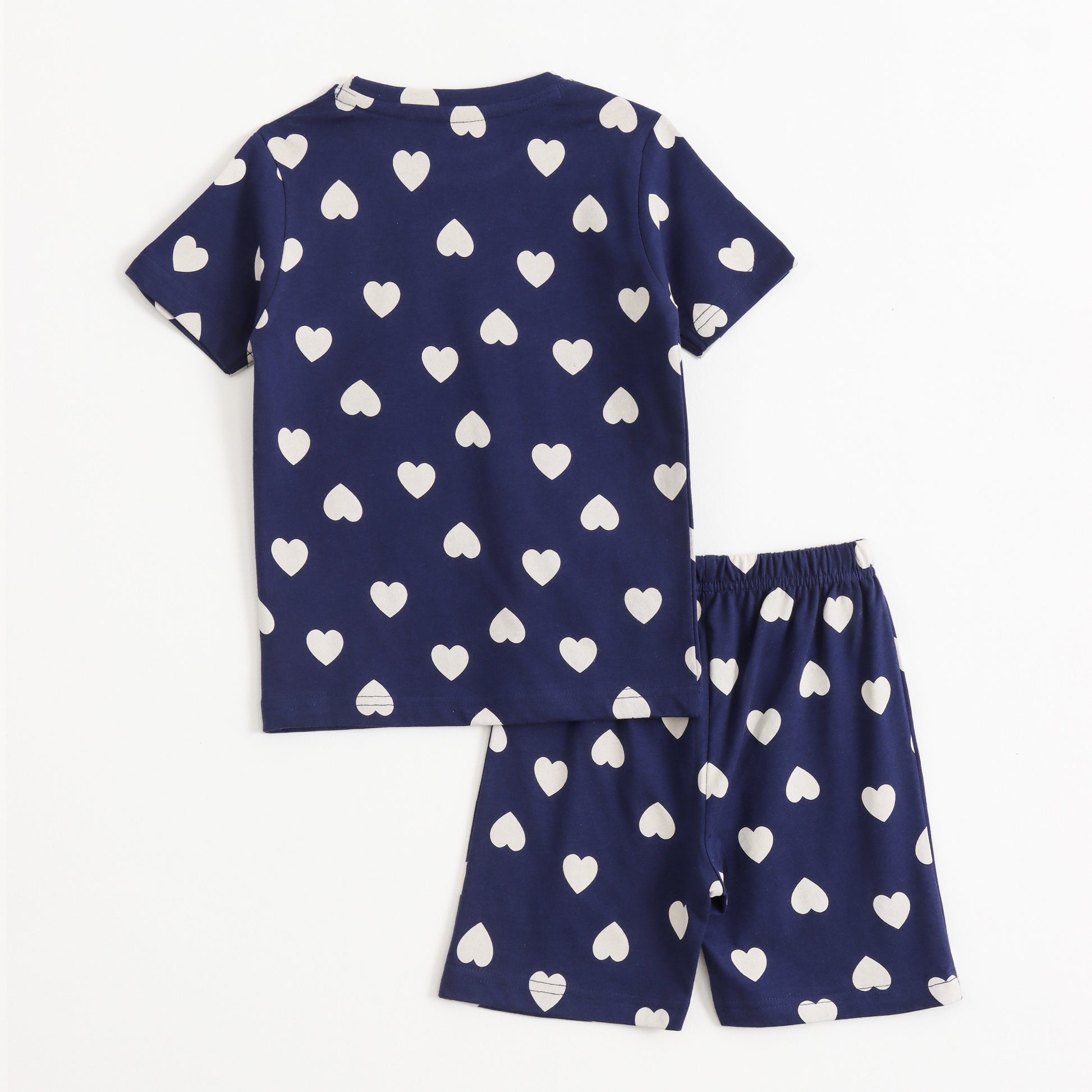 Navy Heart Pop Shorts Set (Unisex) cotton kids shorts set - image 2