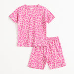 Pink Leopard Shorts Set (Unisex) cotton kids shorts set - image 1