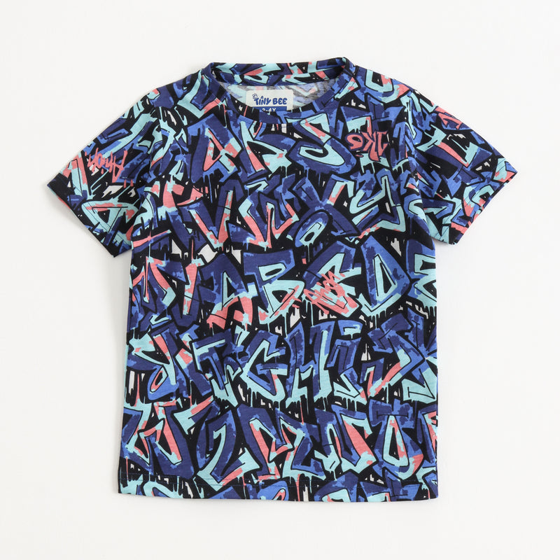 Neon Scribble Shorts Set (Unisex) cotton kids shorts set - image 3