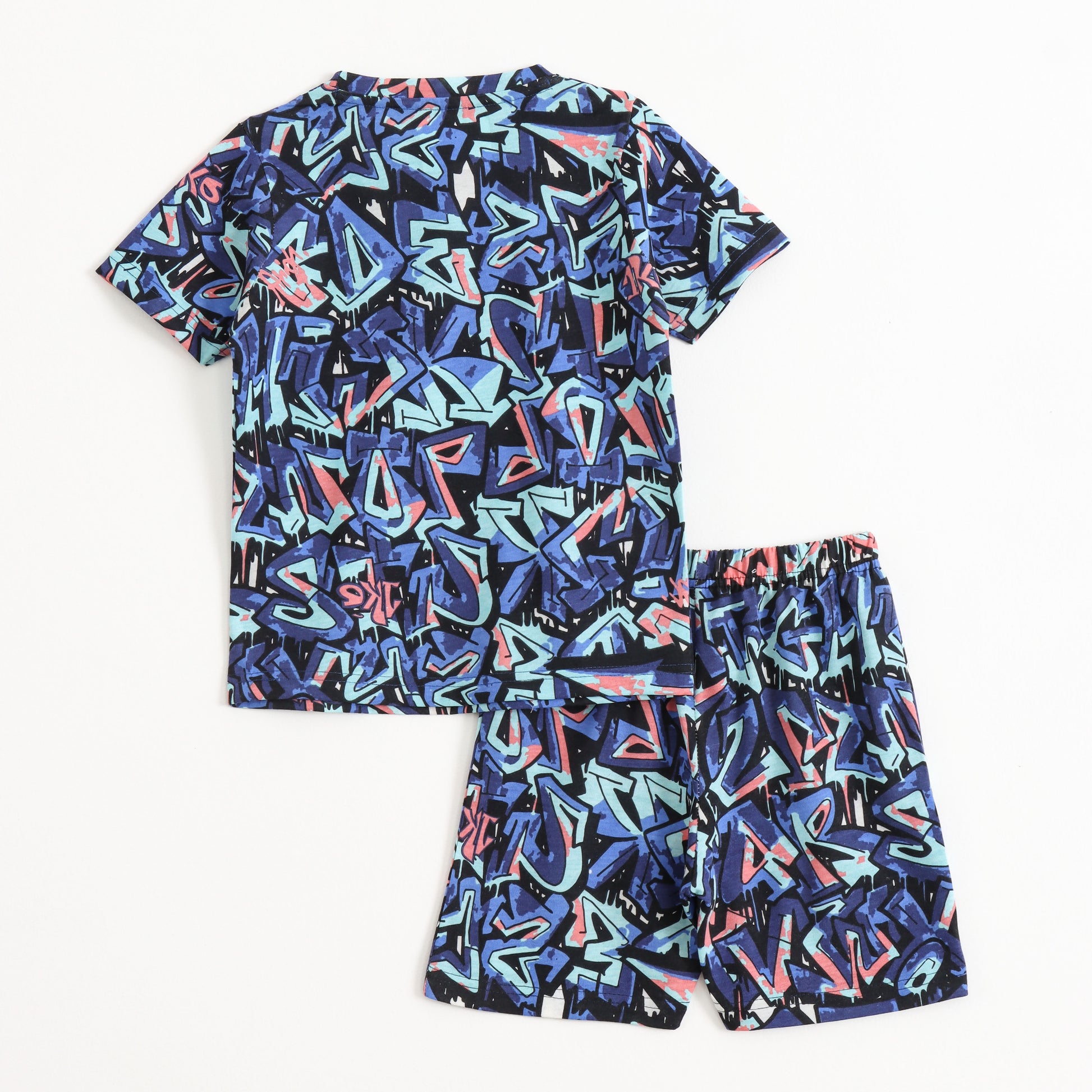 Neon Scribble Shorts Set (Unisex) cotton kids shorts set - image 2