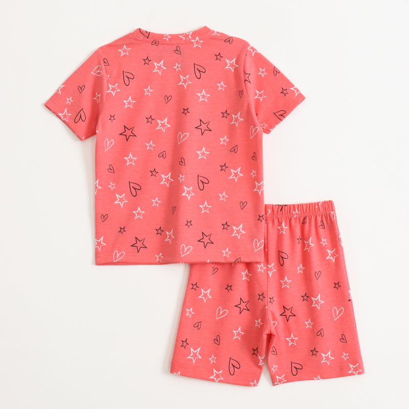 Coral Flutter Shorts Set (Unisex) cotton kids shorts set - image 2
