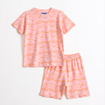 Peach Wave Shorts Set (Unisex) cotton kids shorts set - image 1