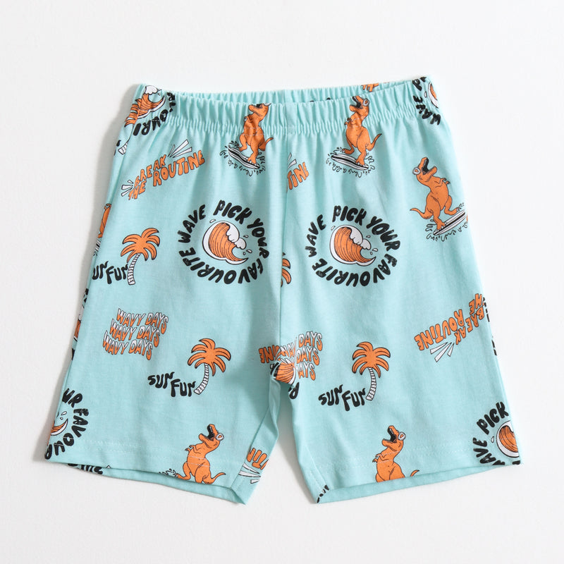 Dino Stamp Shorts Set (Unisex) cotton kids shorts set - image 4