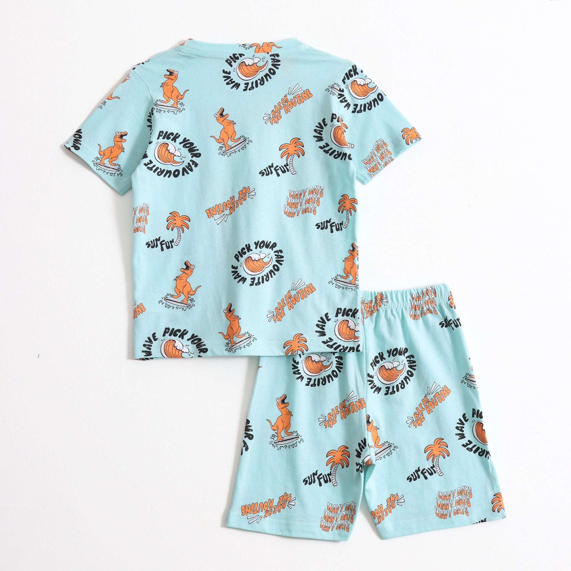 Dino Stamp Shorts Set (Unisex) cotton kids shorts set - image 2