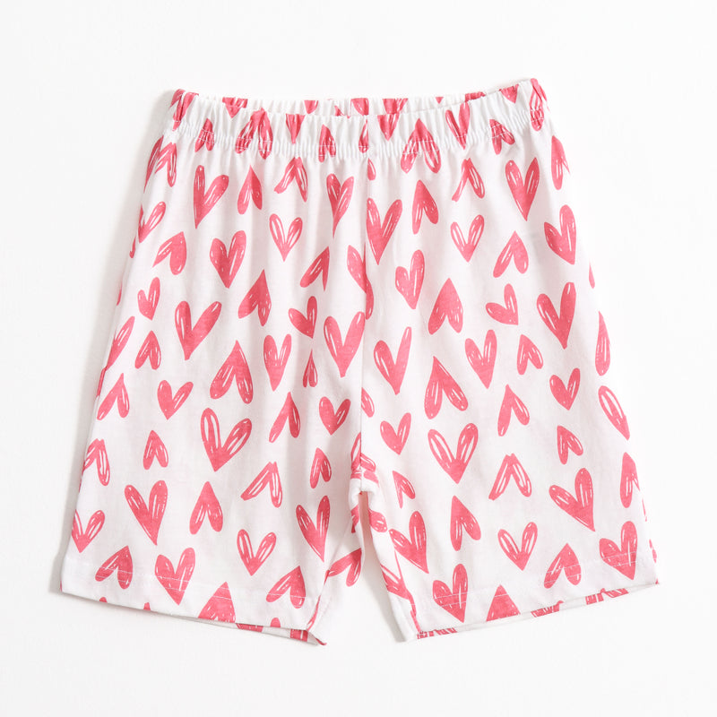 Pink Chevron Heart Shorts Set (Unisex) cotton kids shorts set - image 4