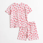Pink Chevron Heart Shorts Set (Unisex) cotton kids shorts set - image 2