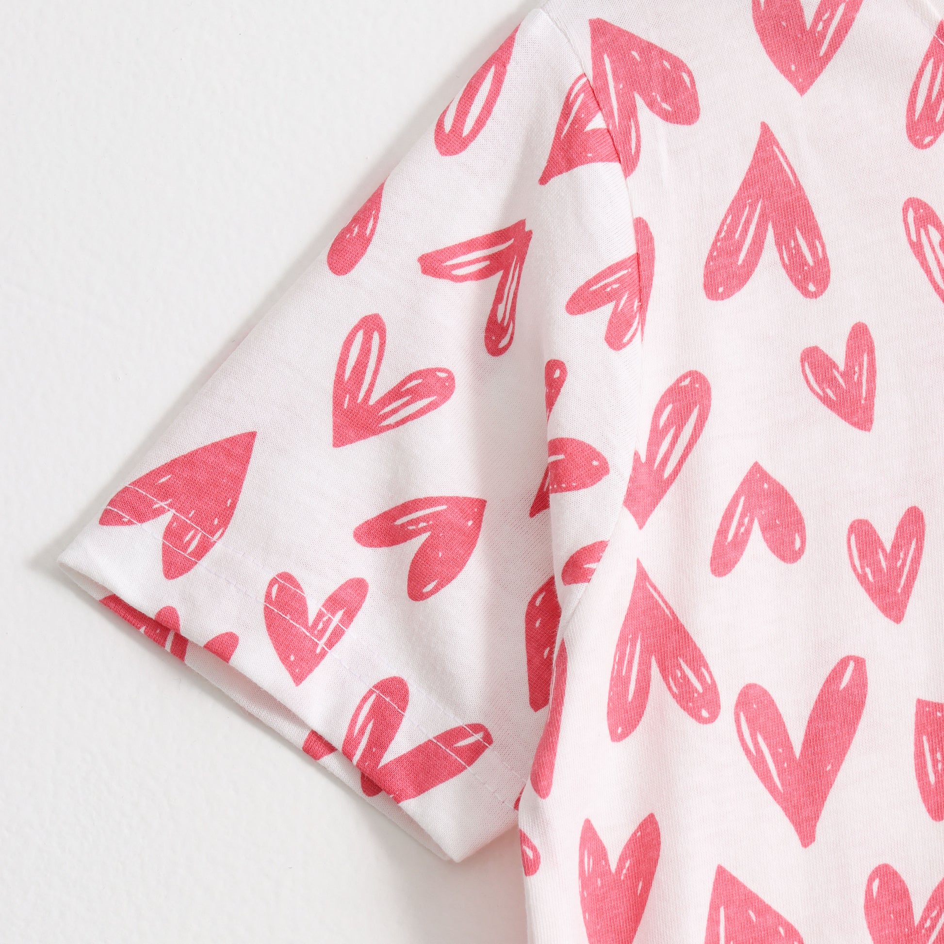 Pink Chevron Heart Shorts Set (Unisex) cotton kids shorts set - image 6