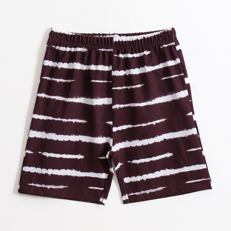 Cocoa Stripe Shorts Set (Unisex) cotton kids shorts set - image 4