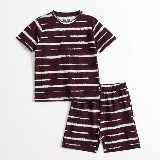 Cocoa Stripe Shorts Set (Unisex) cotton kids shorts set - image 1