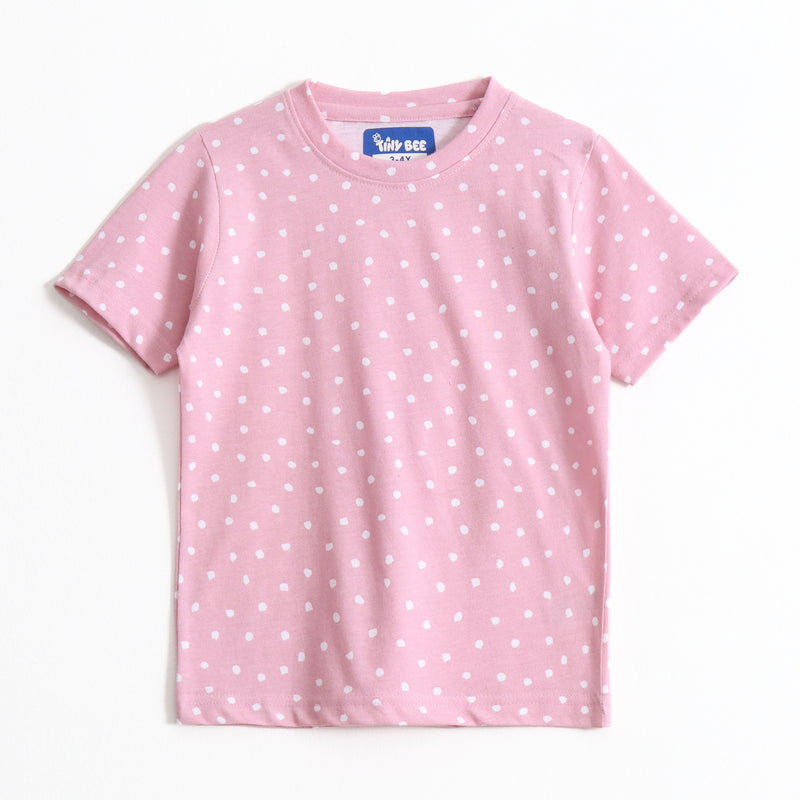 Blush Dot Shorts Set (Unisex) cotton kids shorts set - image 3