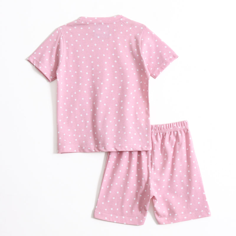 Blush Dot Shorts Set (Unisex) cotton kids shorts set - image 2
