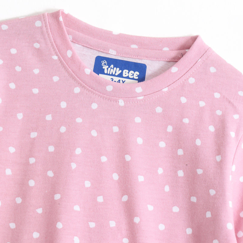 Blush Dot Shorts Set (Unisex) cotton kids shorts set - image 5