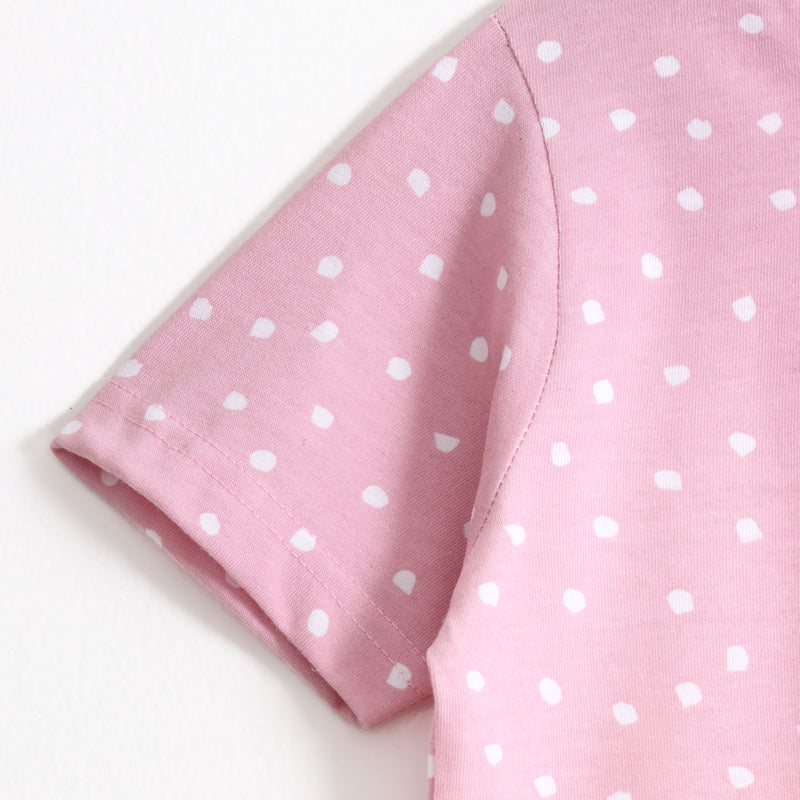 Blush Dot Shorts Set (Unisex) cotton kids shorts set - image 6