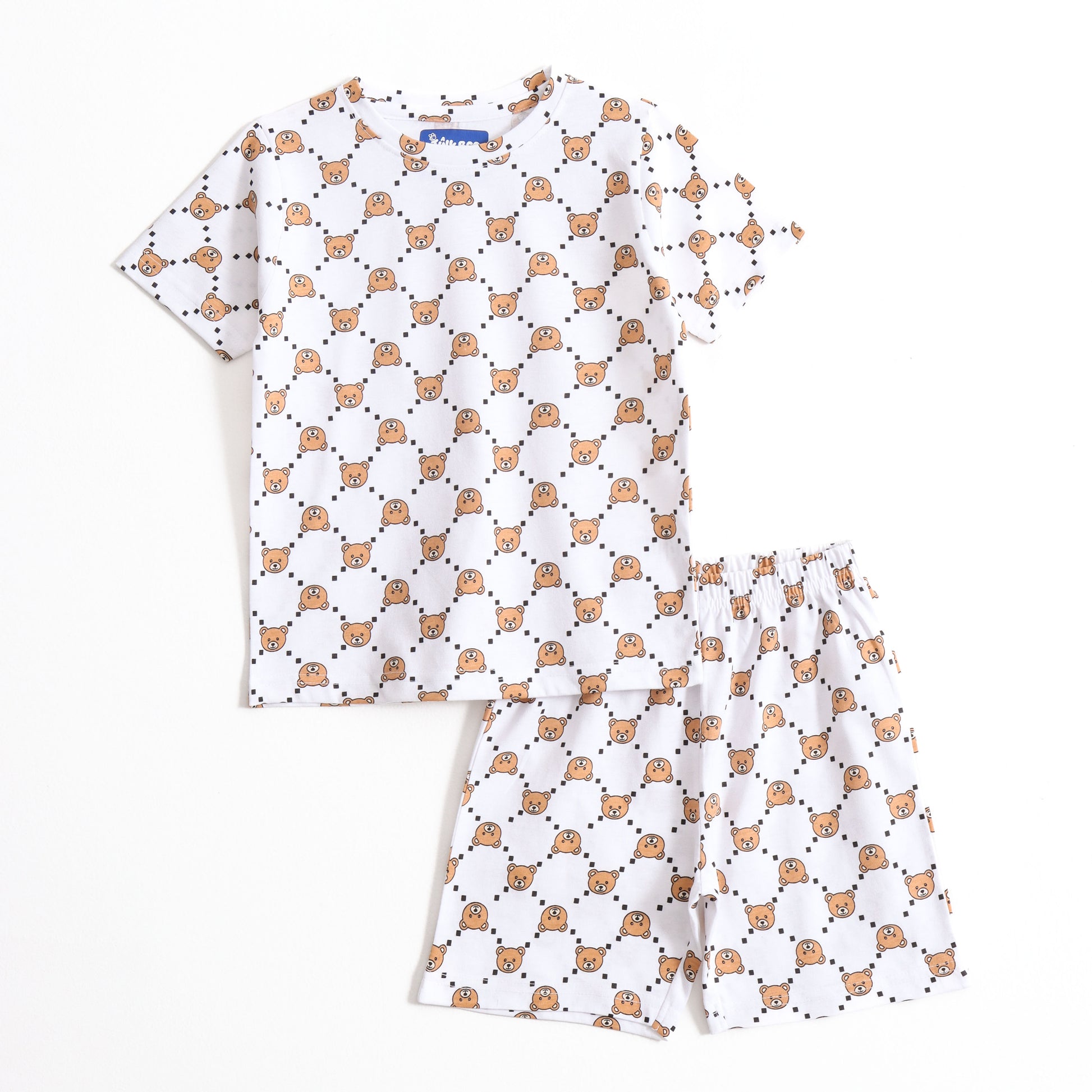 Teddy Check Shorts Set (Unisex) cotton kids shorts set - image 1