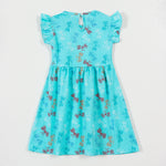 Aqua Butterfly Girls Frock cotton girls frock - image 2