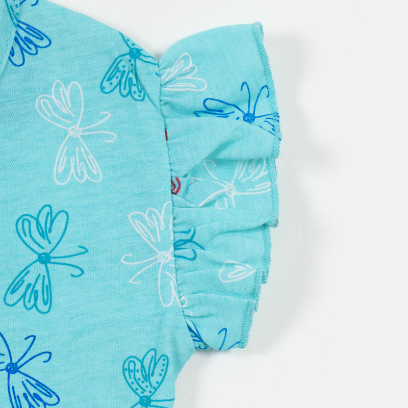 Aqua Butterfly Girls Frock cotton girls frock - image 3