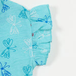Aqua Butterfly Girls Frock cotton girls frock - image 3